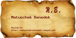 Matuschek Benedek névjegykártya